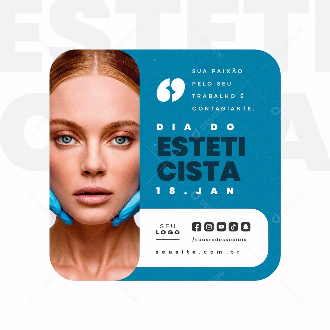 Esteticista Day January 18 Social Media PSD Editable