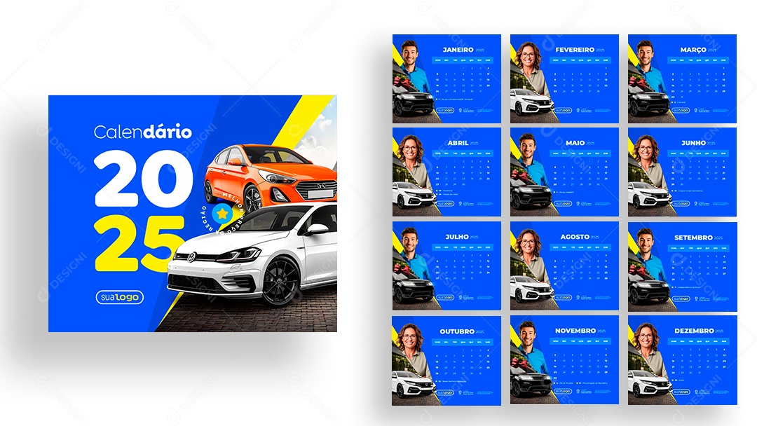 Table Calendar Concessionary PSD Car Shop Editable