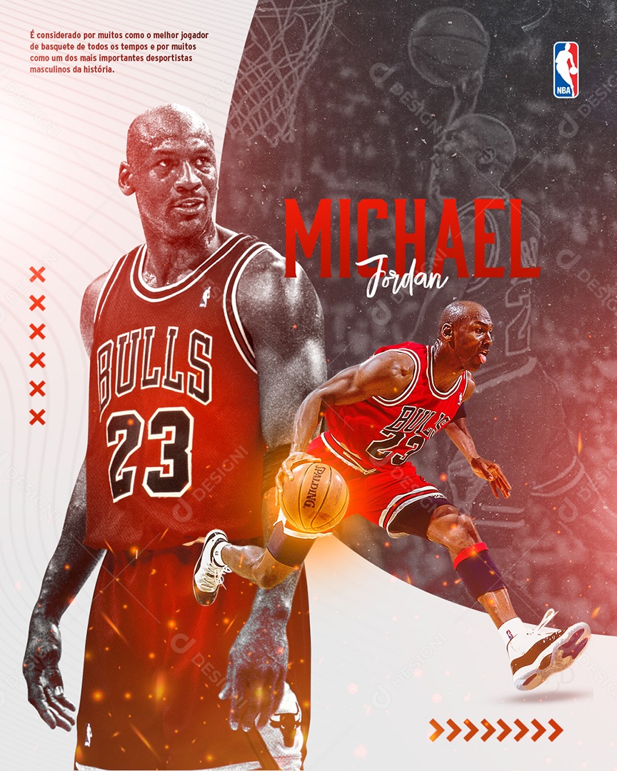 Basquete Jogador Michael Jordan Social Media PSD Editável